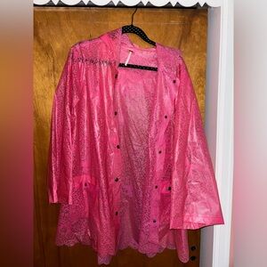 Free People Lace Print Rain Jacket